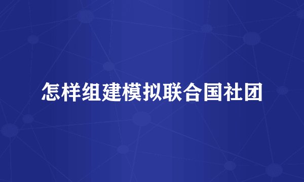 怎样组建模拟联合国社团