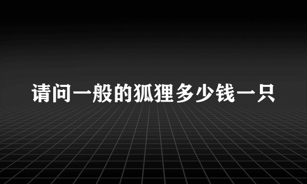 请问一般的狐狸多少钱一只