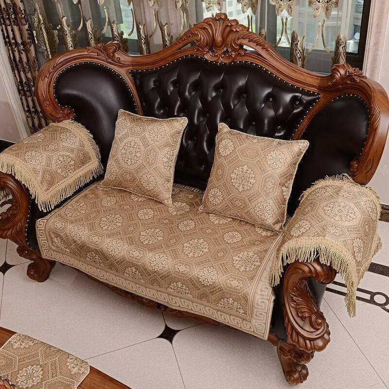 皮沙发放什么沙发垫好看？