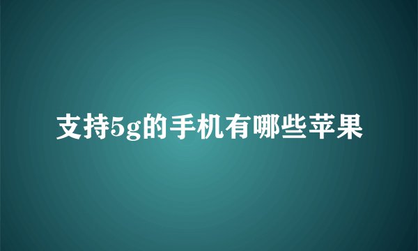 支持5g的手机有哪些苹果