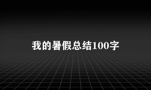 我的暑假总结100字