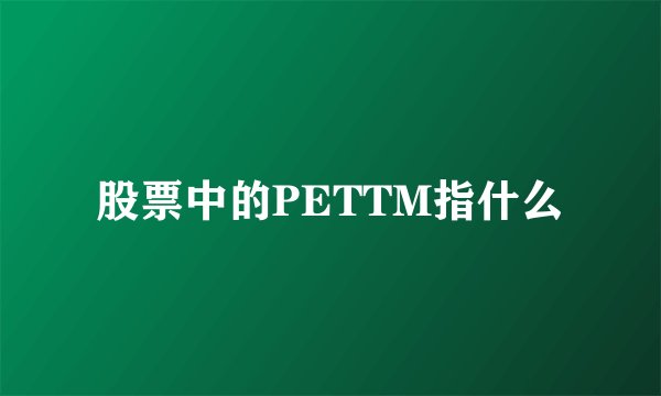 股票中的PETTM指什么