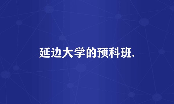 延边大学的预科班.