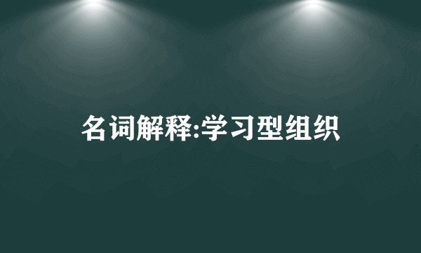 名词解释:学习型组织
