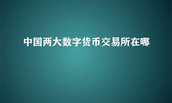 中国两大数字货币交易所在哪