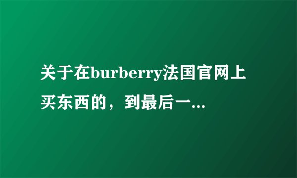 关于在burberry法国官网上买东西的，到最后一步卡的信息输入好后，点击购买。结果就一直在加载了