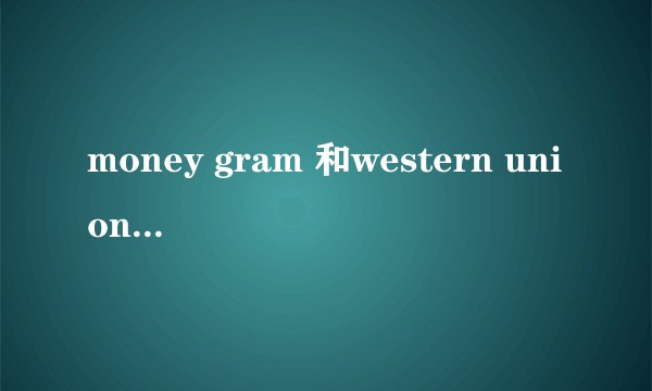 money gram 和western union 是什么支付方式啊?