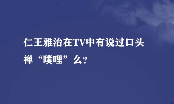 仁王雅治在TV中有说过口头禅“噗哩”么？
