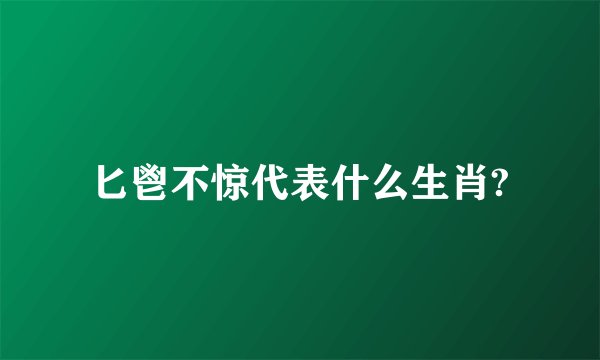 匕鬯不惊代表什么生肖?