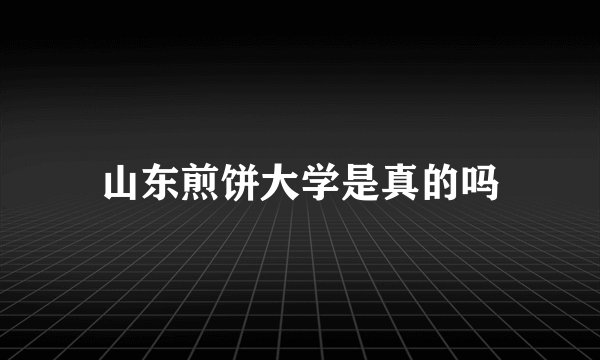 山东煎饼大学是真的吗