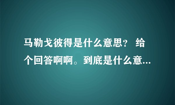 马勒戈彼得是什么意思？ 给个回答啊啊。到底是什么意思。最好帮我翻过出来