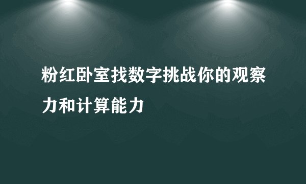 粉红卧室找数字挑战你的观察力和计算能力