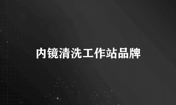 内镜清洗工作站品牌