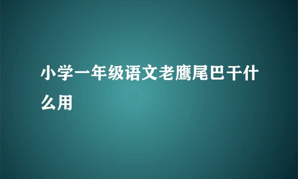 小学一年级语文老鹰尾巴干什么用