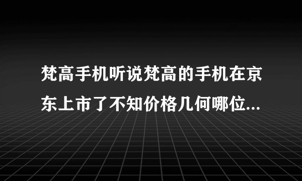 梵高手机听说梵高的手机在京东上市了不知价格几何哪位了解的朋友说说看