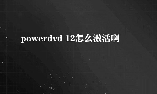 powerdvd 12怎么激活啊
