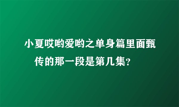 小夏哎哟爱哟之单身篇里面甄嬛传的那一段是第几集？