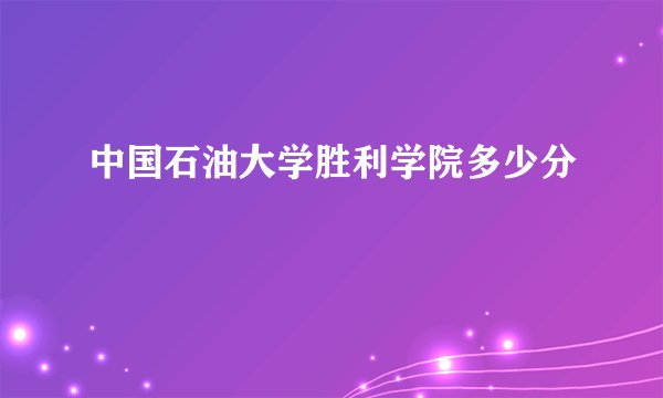 中国石油大学胜利学院多少分