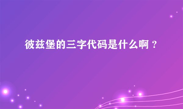 彼兹堡的三字代码是什么啊 ?