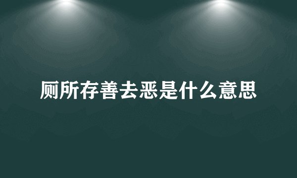 厕所存善去恶是什么意思