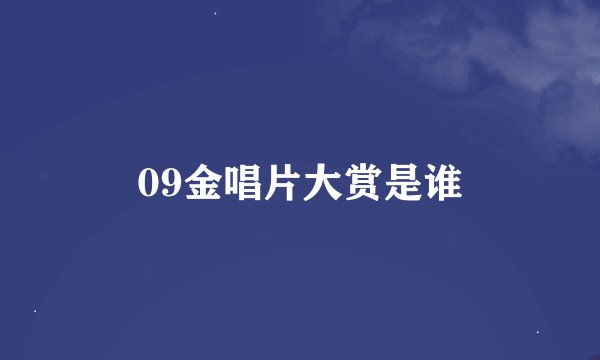 09金唱片大赏是谁