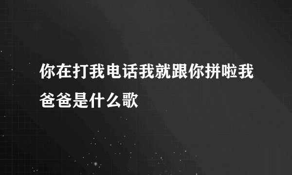 你在打我电话我就跟你拼啦我爸爸是什么歌