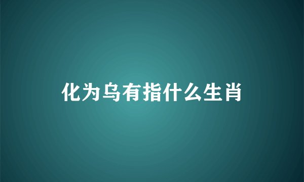化为乌有指什么生肖