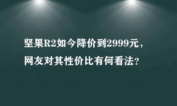 坚果R2如今降价到2999元，网友对其性价比有何看法？