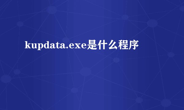 kupdata.exe是什么程序