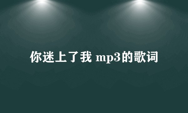 你迷上了我 mp3的歌词