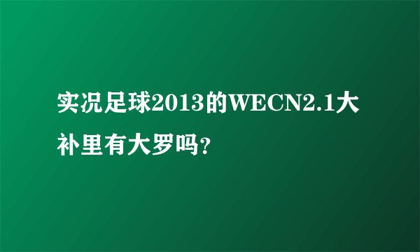 实况足球2013的WECN2.1大补里有大罗吗？