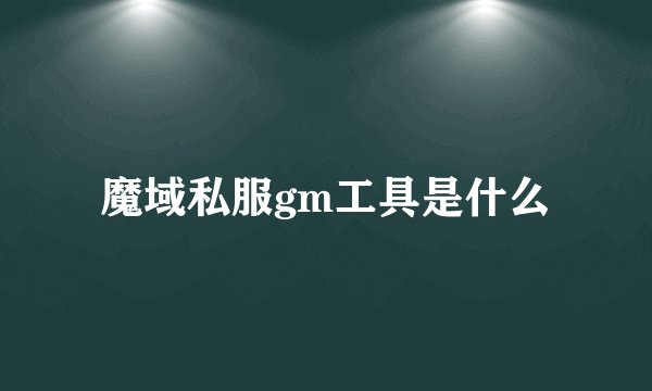 魔域私服gm工具是什么