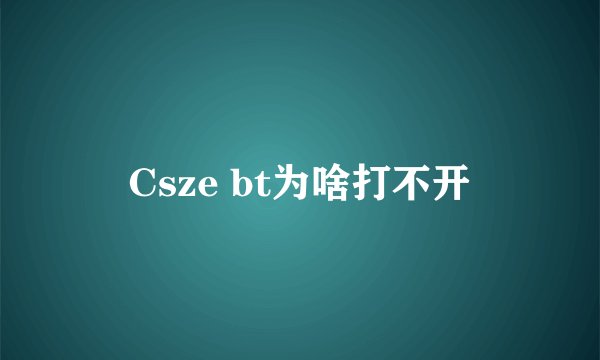 Csze bt为啥打不开