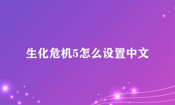 生化危机5怎么设置中文
