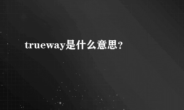 trueway是什么意思？