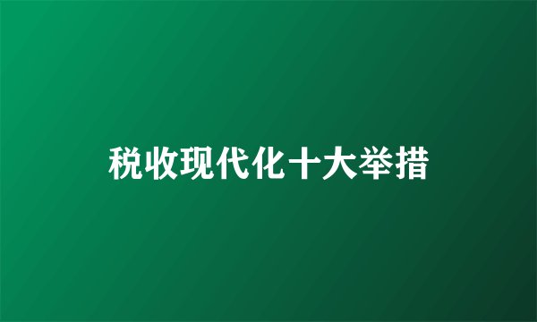 税收现代化十大举措