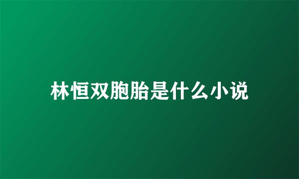 林恒双胞胎是什么小说