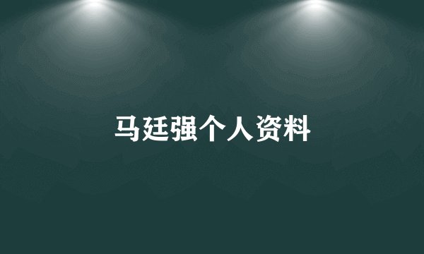 马廷强个人资料