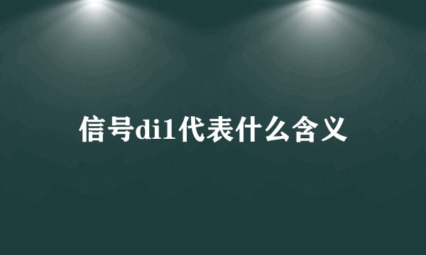 信号di1代表什么含义