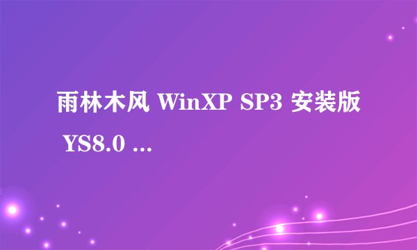 雨林木风 WinXP SP3 安装版 YS8.0 怎么安装