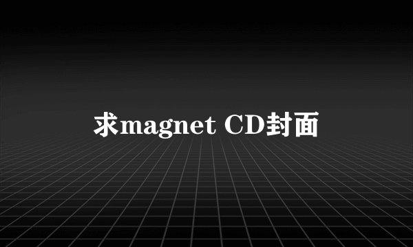 求magnet CD封面