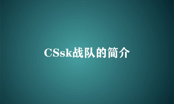 CSsk战队的简介