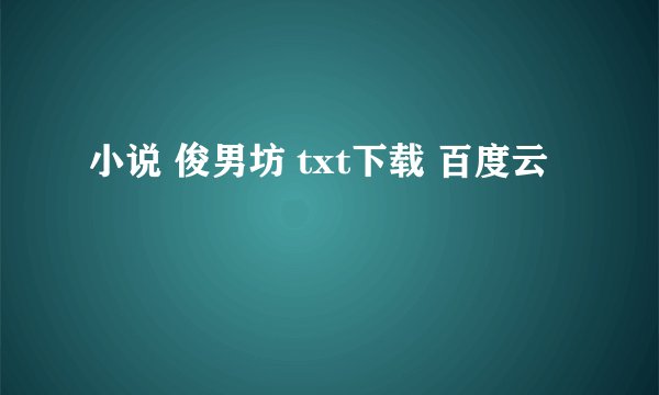 小说 俊男坊 txt下载 百度云