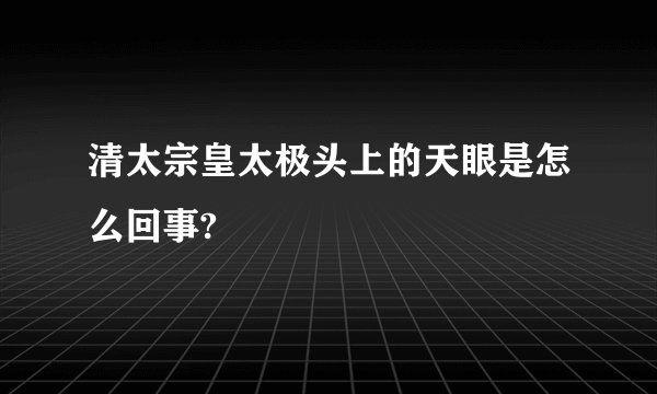 清太宗皇太极头上的天眼是怎么回事?