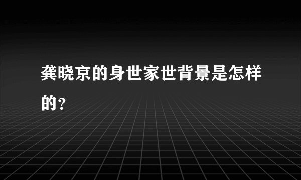 龚晓京的身世家世背景是怎样的?