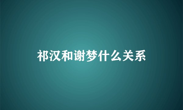 祁汉和谢梦什么关系