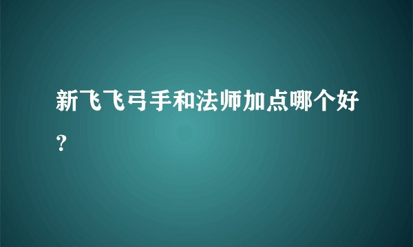 新飞飞弓手和法师加点哪个好？