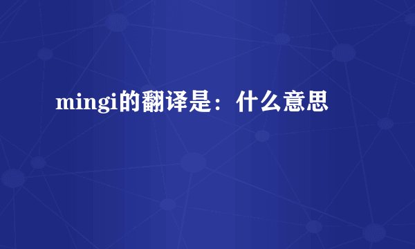 mingi的翻译是：什么意思