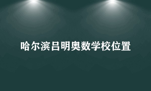 哈尔滨吕明奥数学校位置