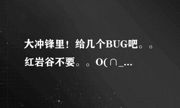 大冲锋里！给几个BUG吧。。红岩谷不要。。O(∩_∩)O哈哈~